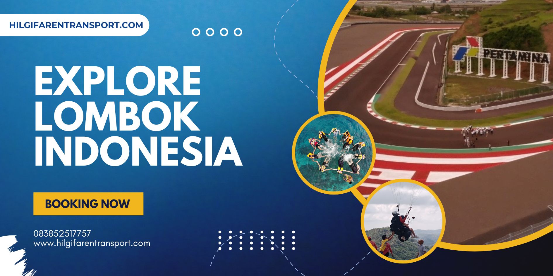 Dark Blue Gradient Travel Banner Landscape